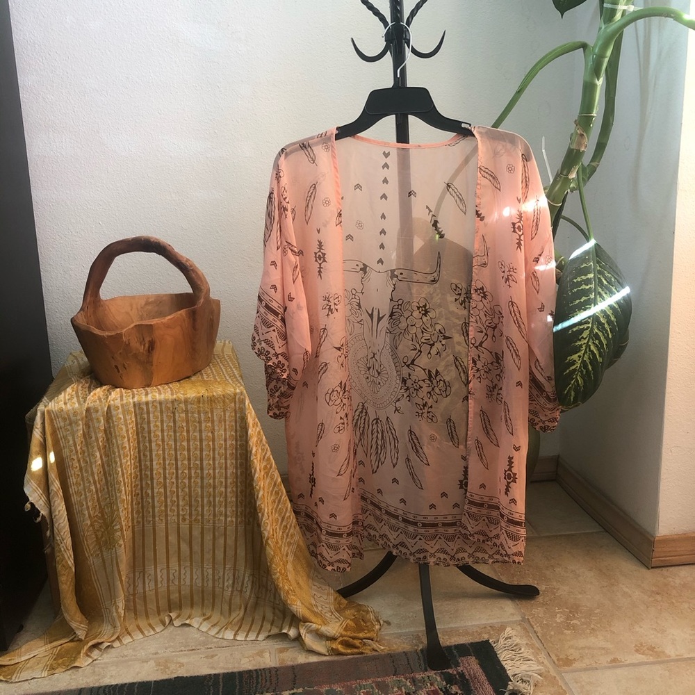 Boho Patterned Sheer Kimono